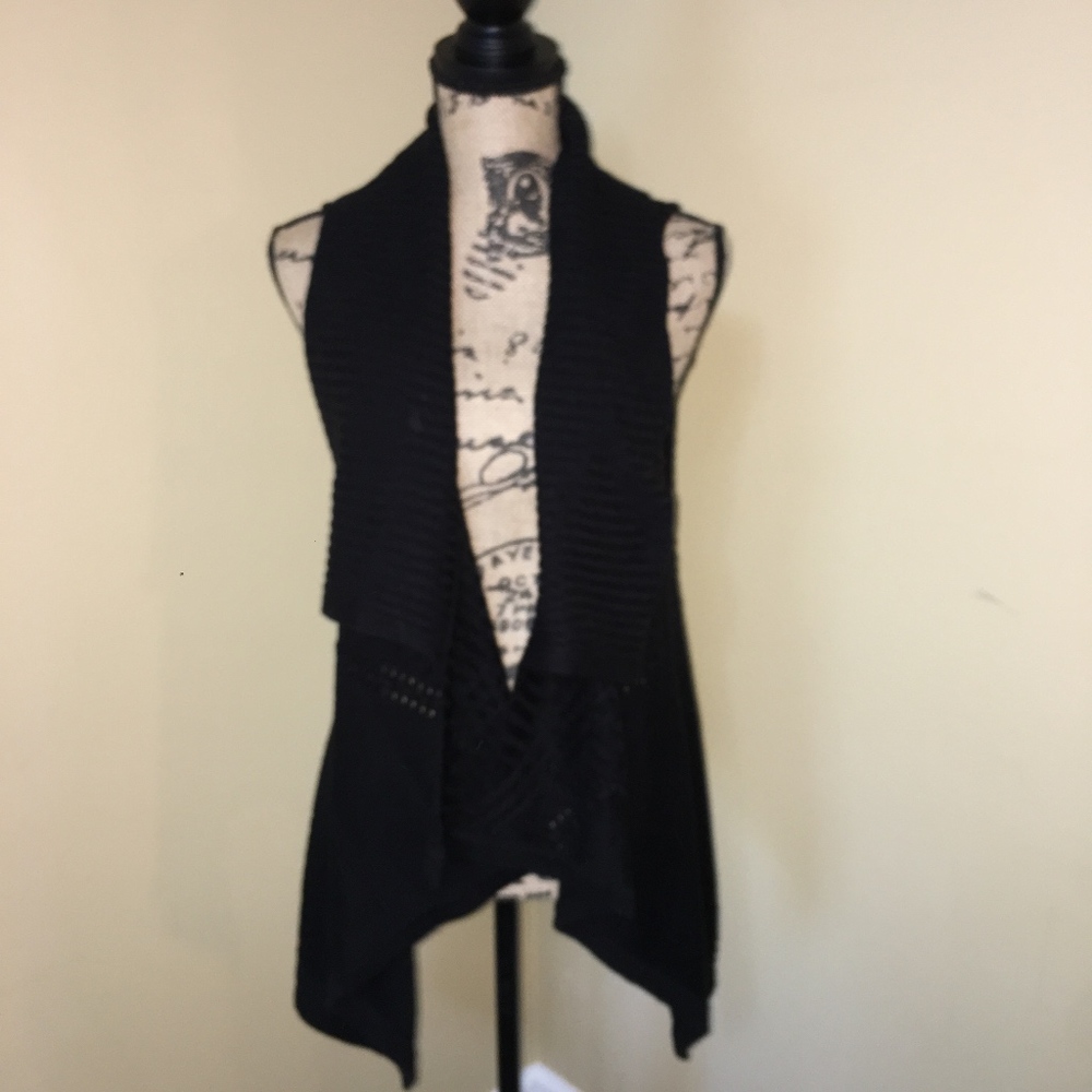 Black knitted tunic sweater